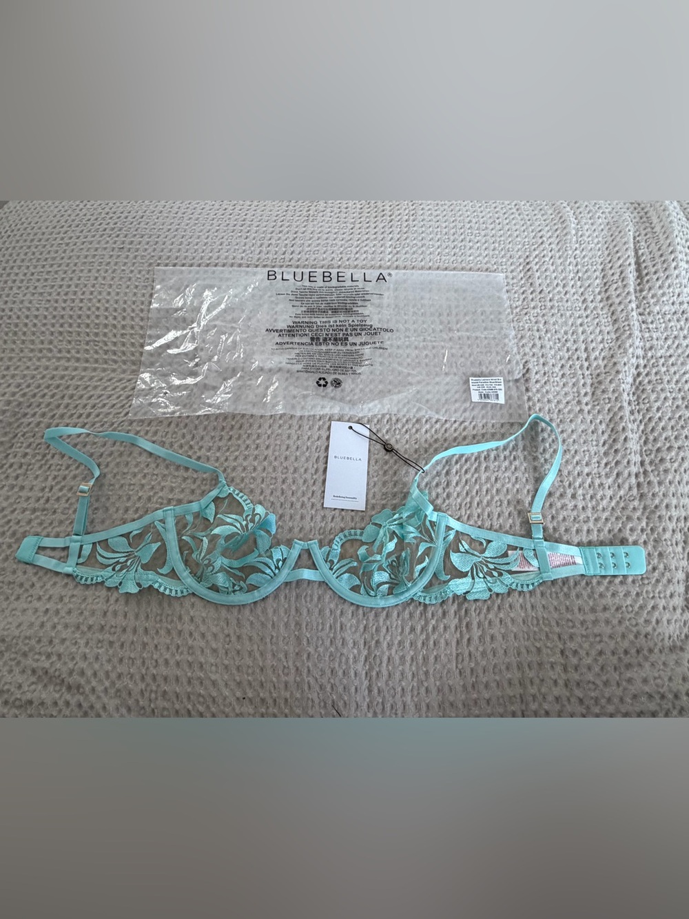 Bluebella Island Paradise Blue Sheer Embroidered Underwire Bra